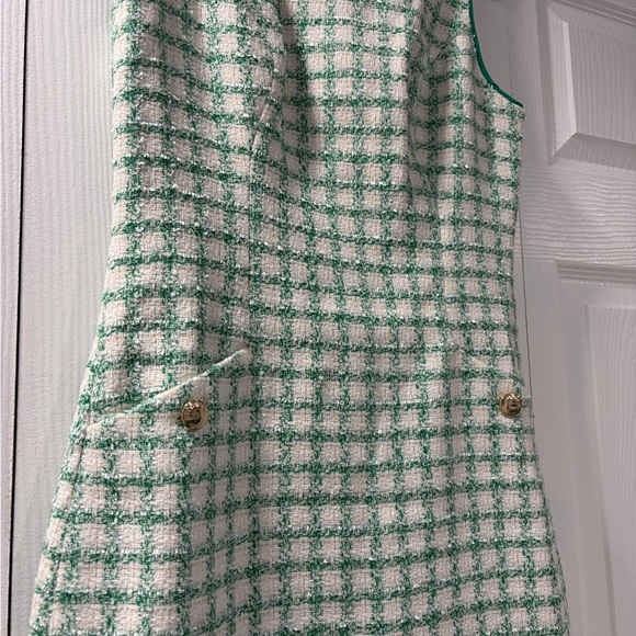 NWT Lilly Pulitzer Fiddle Leaf Green Windowpane Boucle Shift Dress - Picture 3 of 6